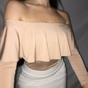 Nude Ruffle Bodysuit